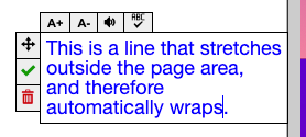 Screenshot of a text annotations where the text has been automatically wrapped when reaching the edge of the page area.