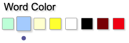 Screenshot of the highlighting color picker in webReader's settings.